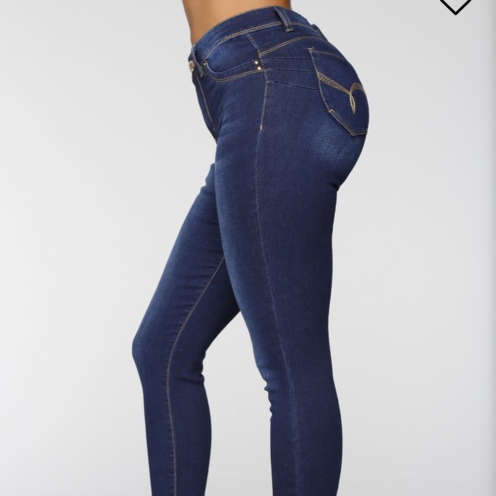 Fashion Nova Wanna Betta Butt Dark Wash Jeans - Picture 2 of 5